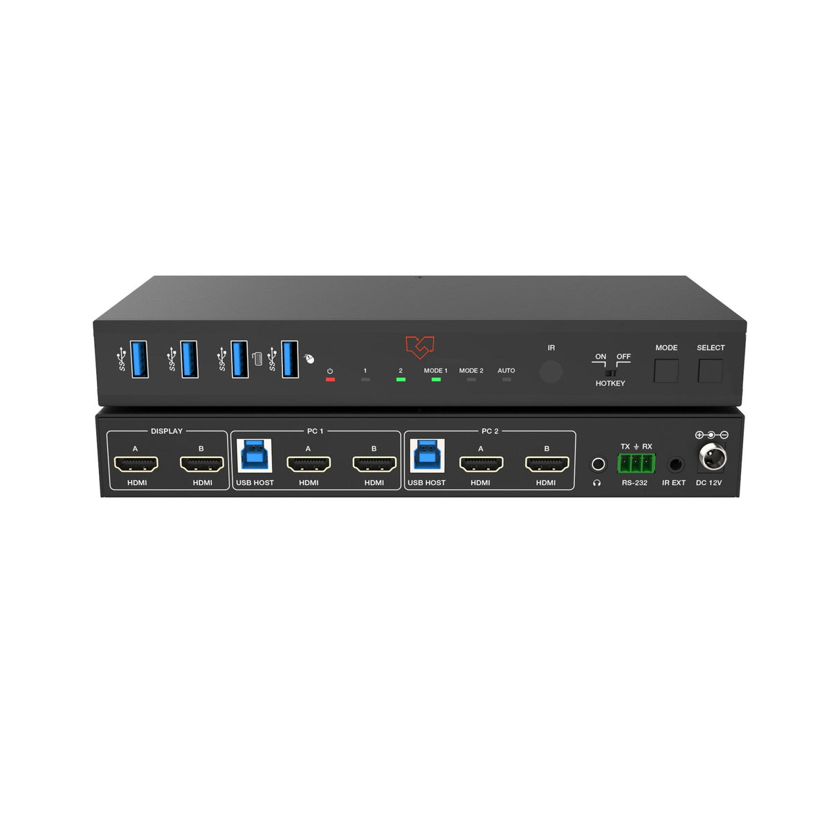 VigilLink 2-Port Dual 8K Monitor HDMI KVM Switch