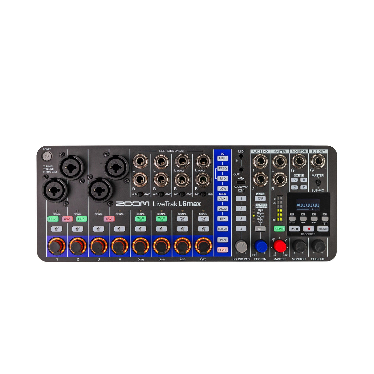 ZOOM LiveTrak L6max 12-Channel Mixer and Recorder for Music, Streaming, and Podcasts