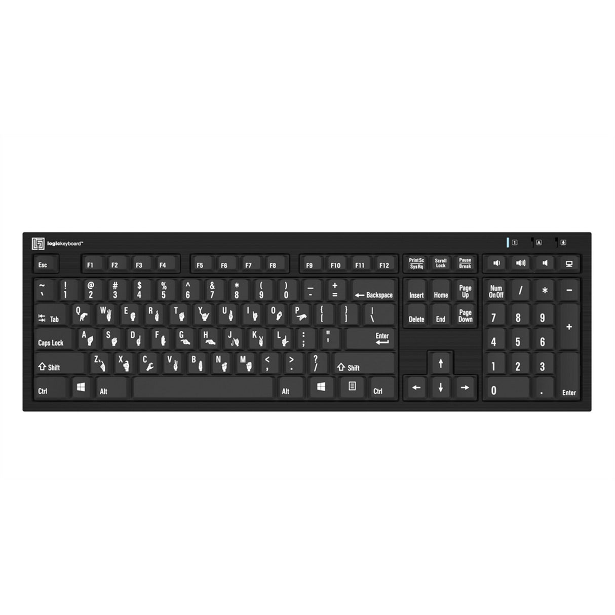 Logickeyboard Hand Sign Keyboard US English