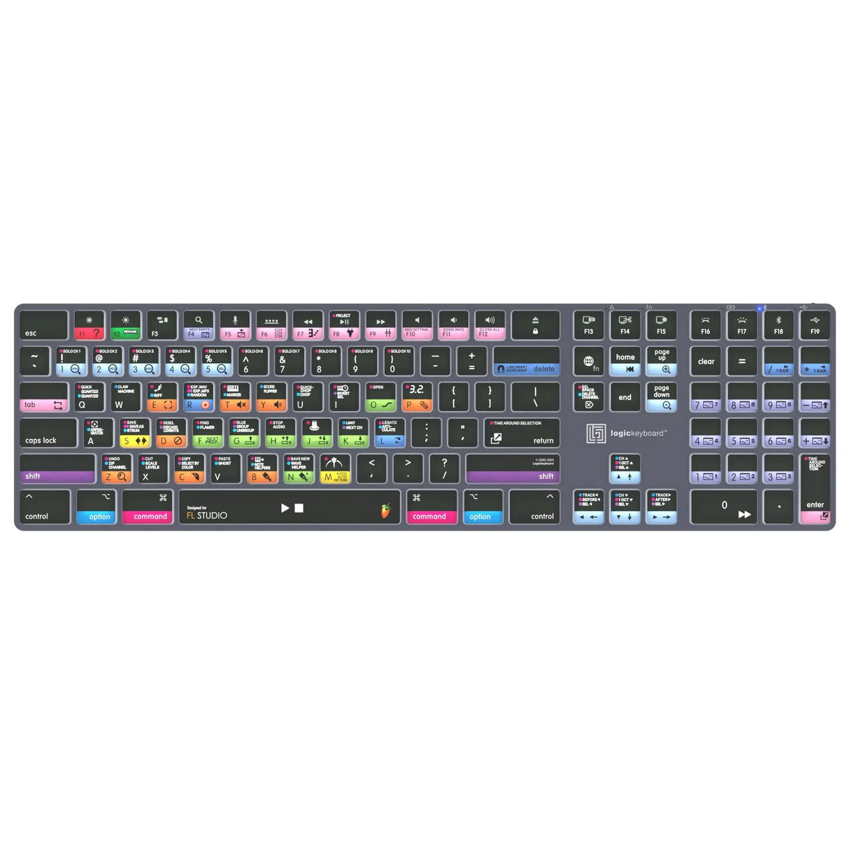Logickeyboard FL Studio TITAN Wireless Backlit Keyboard for Mac US English