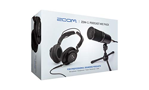 Zoom ZDM-1 Podcast Mic Pack with Dynamic Microphone Closed Back Headphones