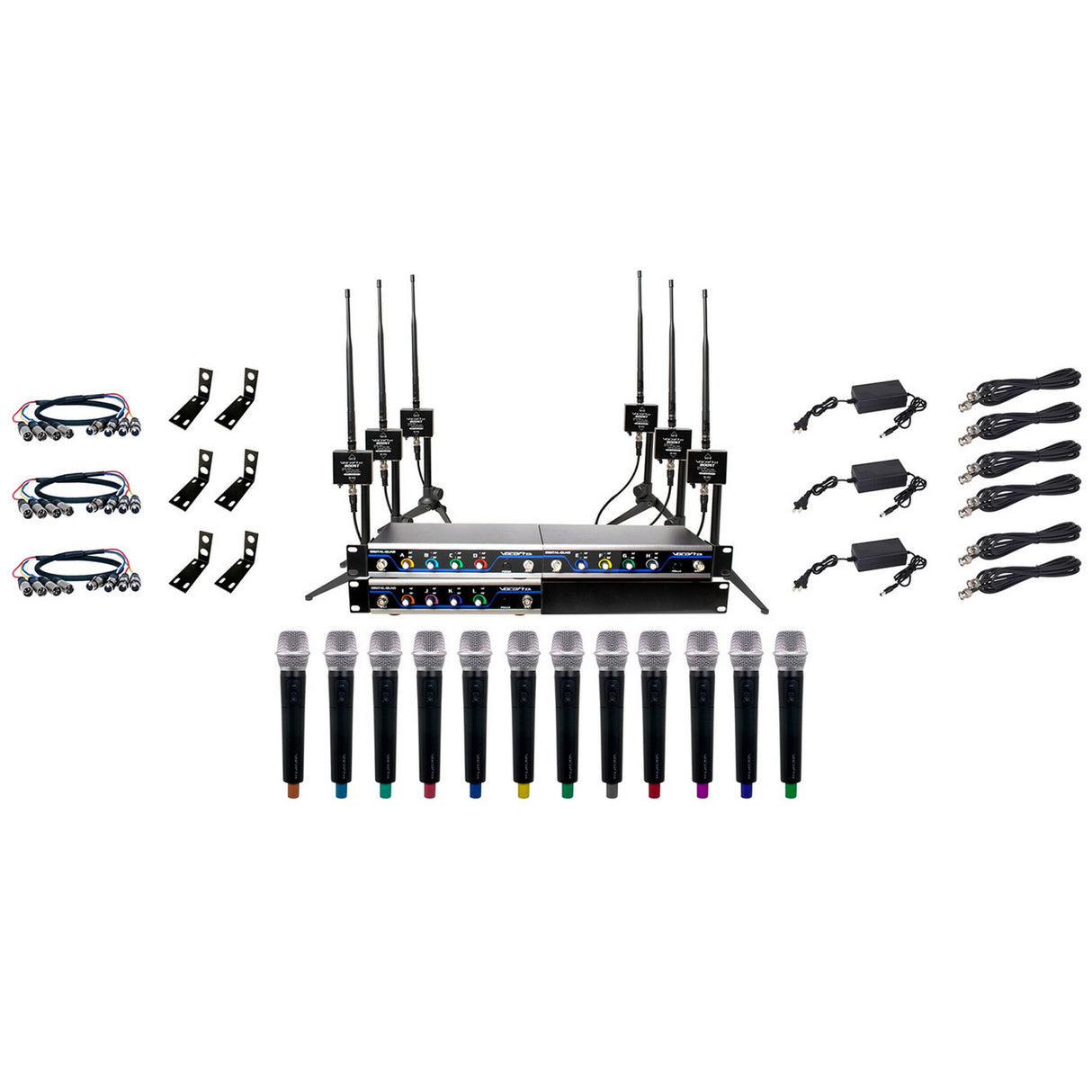 VocoPro BOOST-ACAPELLA-12 Long-Range Digital Wireless Microphone System 12 Set