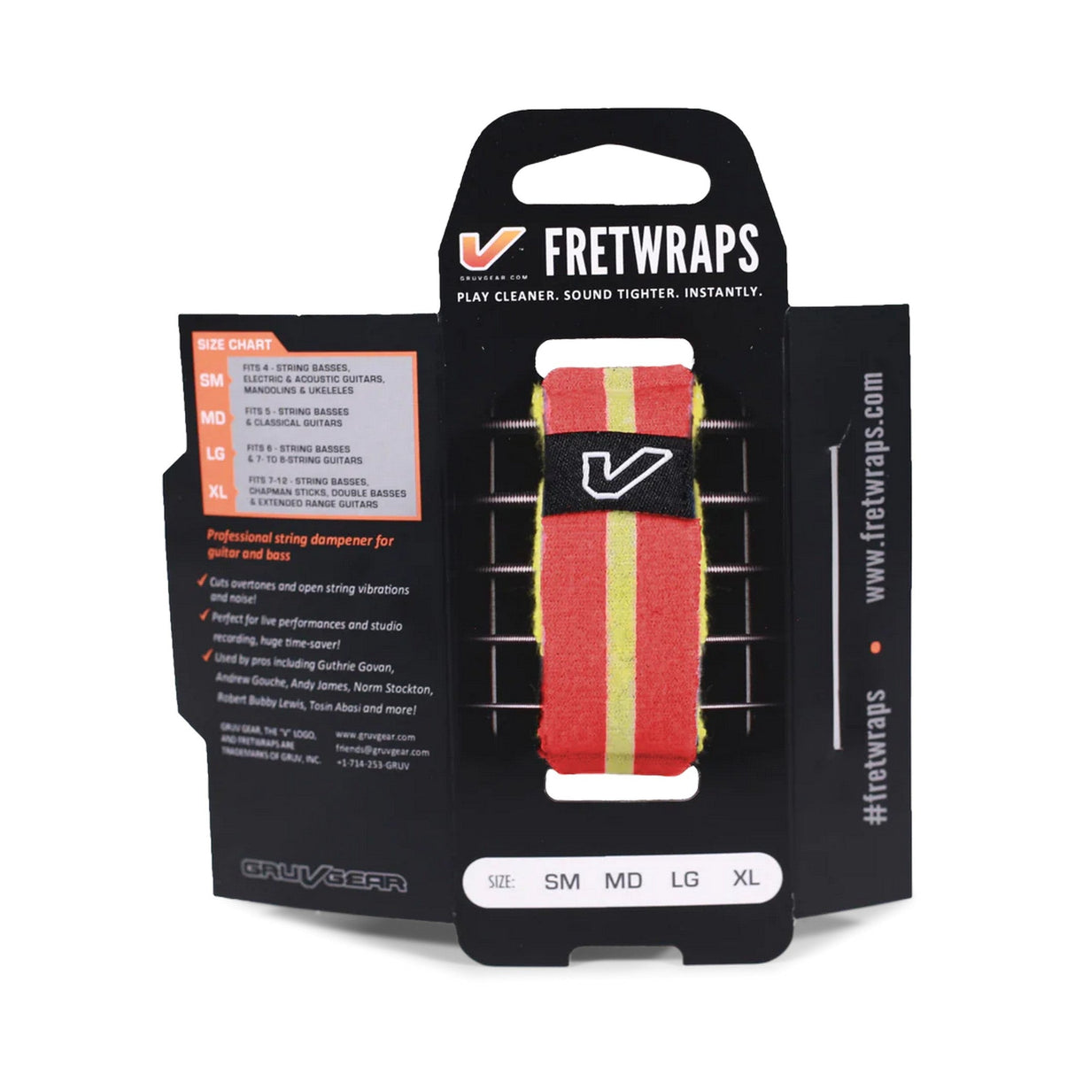 Gruv Gear FretWraps String Muter World Flags 1-Pack Medium Red/Yellow - accessories