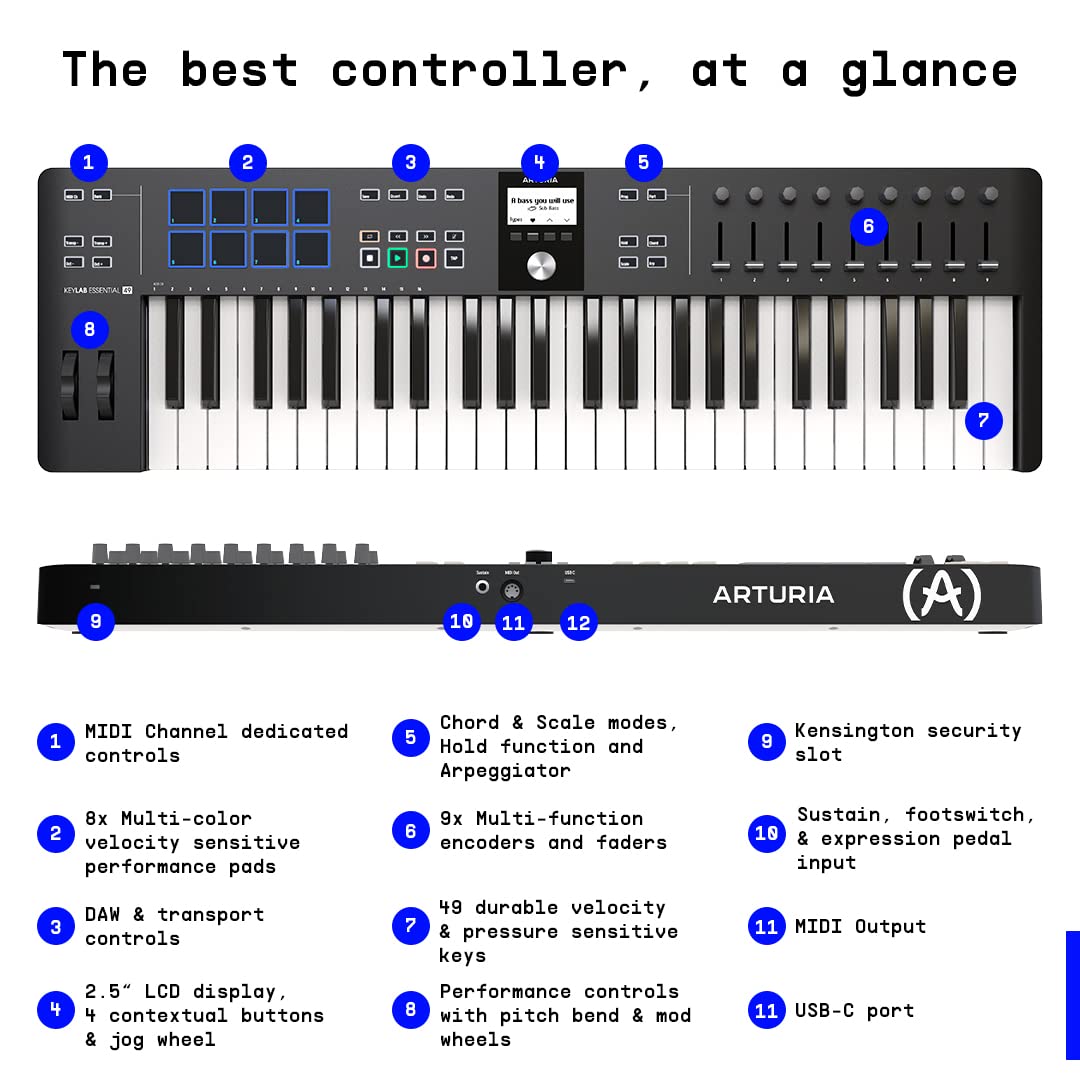 Arturia KeyLab Essential 49 mk3 49-Note MIDI Keyboard Controller (Used) - used
