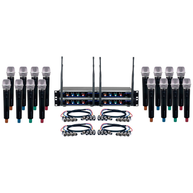 VocoPro Digital-ACAPELLA-16 16-Channel UHF Wireless Handheld Microphone System