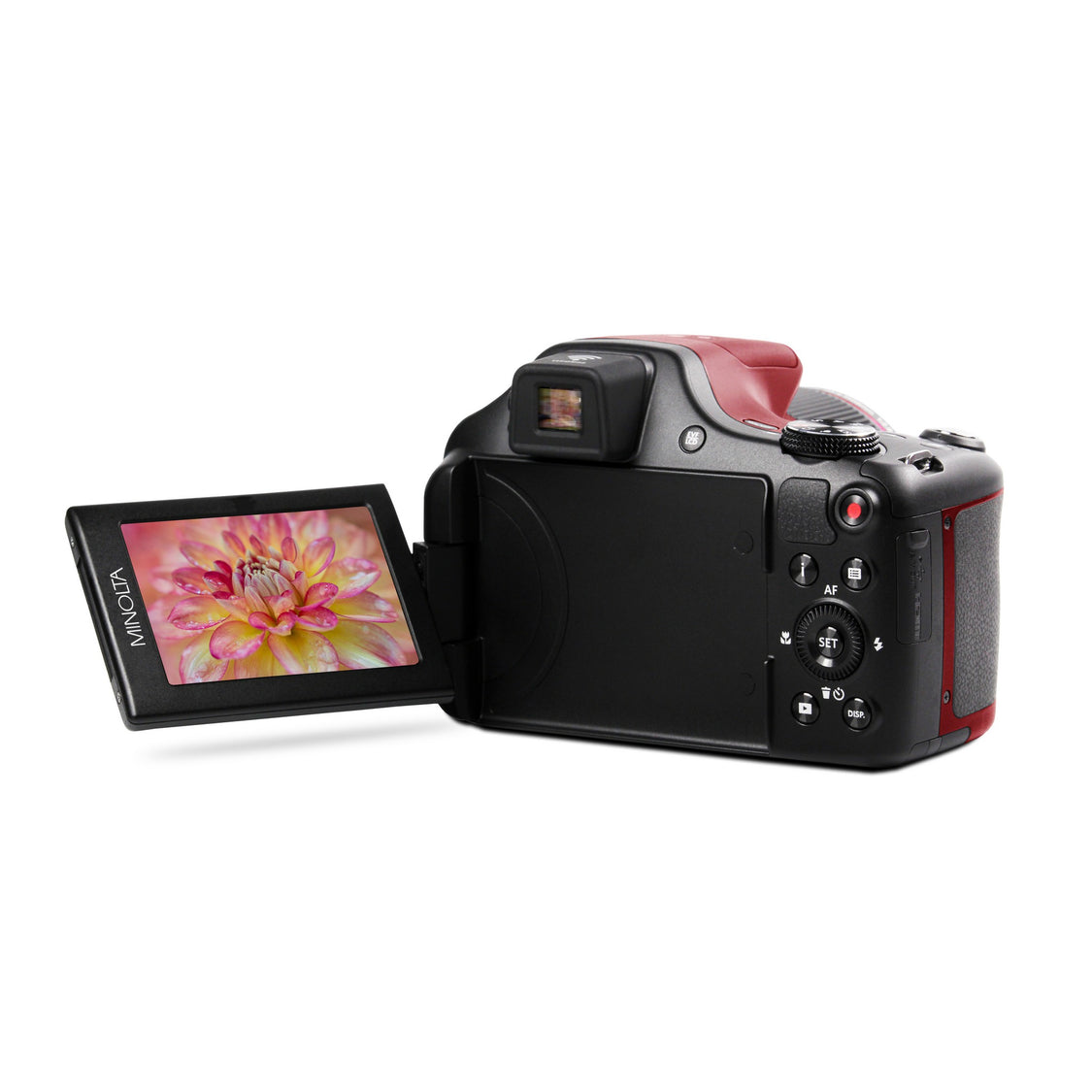 Minolta MN67Z 20 MP 1080p HD Bridge Digital Camera with 67x Optical Zoom Red