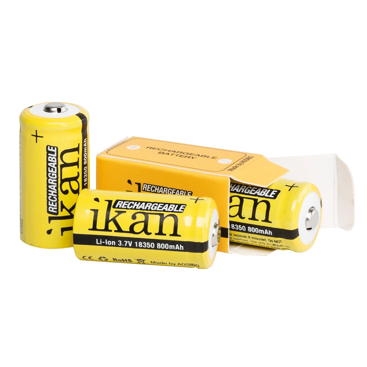 Ikan IB-18350-8-3PK Li-Ion Battery 800mah 3.7V 3 Pack