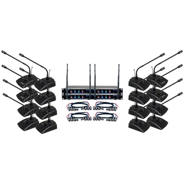 VocoPro DIGITAL-CONF-16 16-Channel UHF Wireless Conference Microphone System