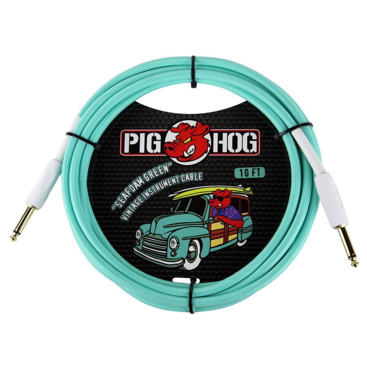 Pig Hog PCH10SG ’Seafoam Green’ Instrument Cable 10ft.