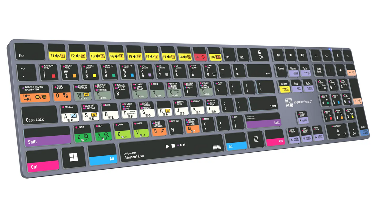 Logickeyboard TITAN Ableton Live Wireless Backlit Keyboard for Windows