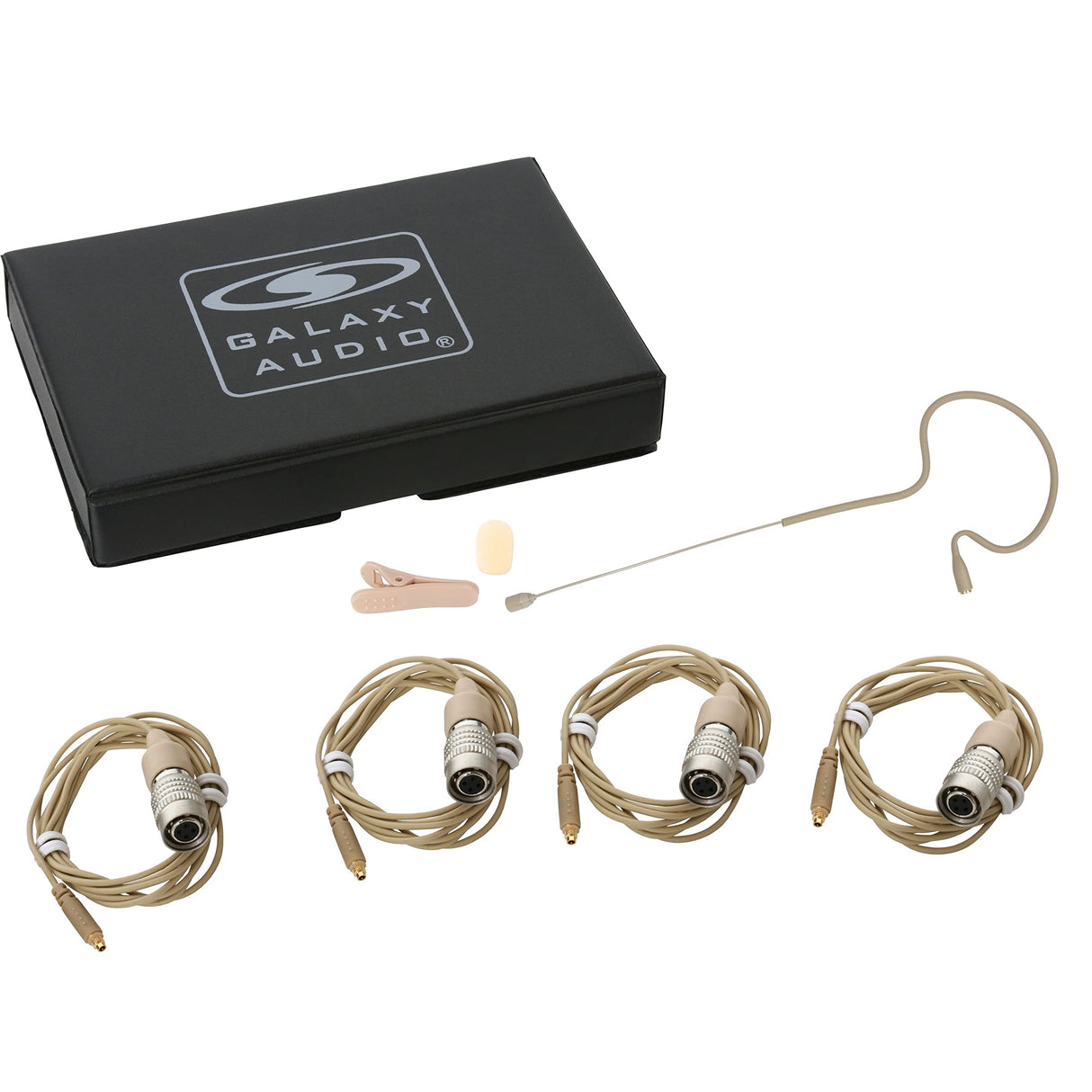 Galaxy Audio ESM4-OBG-4AT Omnidirectional Single-Ear Headset Microphone with cW Audio-Technica Connector Cables Beige