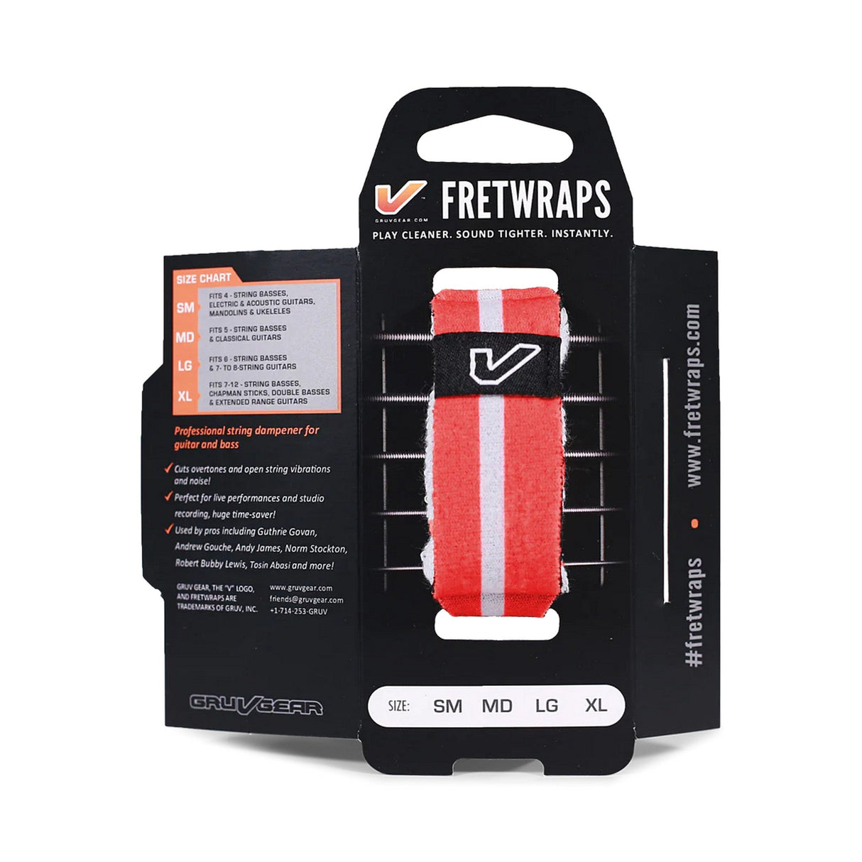 Gruv Gear FretWraps String Muter World Flags 1-Pack Large Red/White - accessories