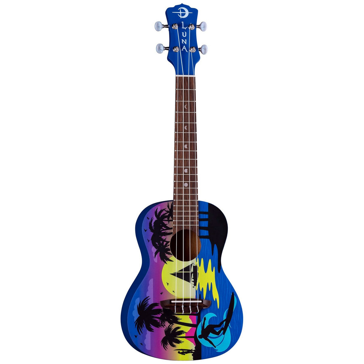 Luna Guitars Uke Kauwela Summer Concert Ukulele with Gig Bag - guitar