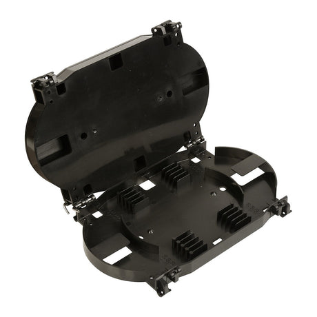Camplex CMX-SPTR-24 Stackable 24 Position Black Plastic Splice Tray with Cover