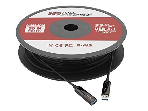 Hall Technologies CUSB3-AP50 4K USB 3.0 and 3.1 Gen1 Javelin AOC Plenum Cable 164-Foot
