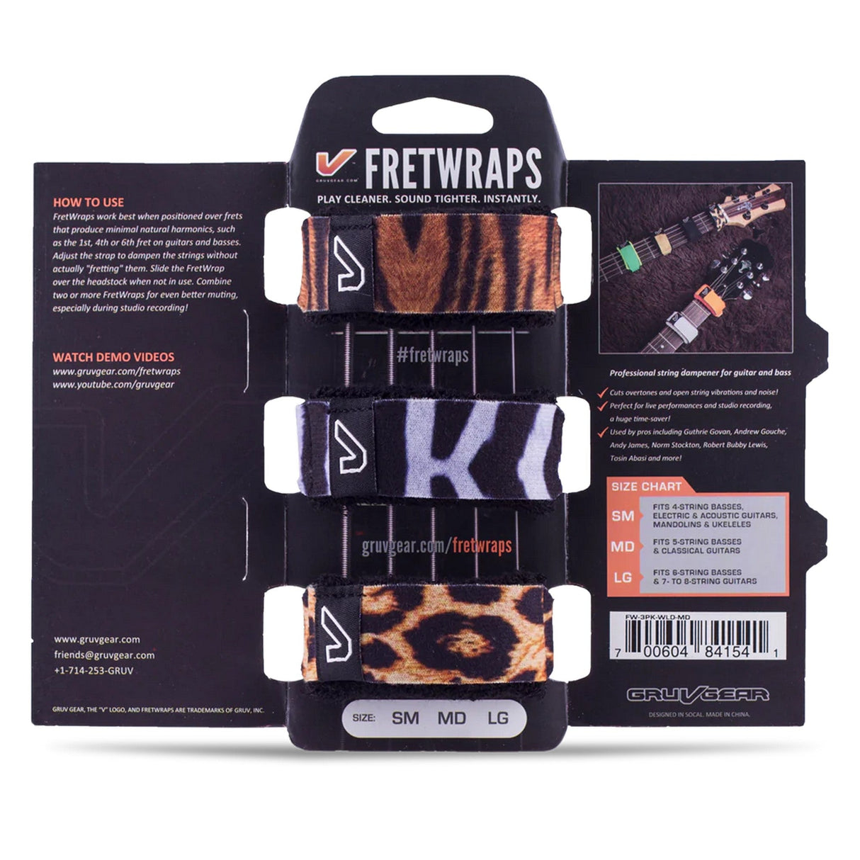 Gruv Gear FretWraps String Muter Wild 3-Pack Extra Large - accessories