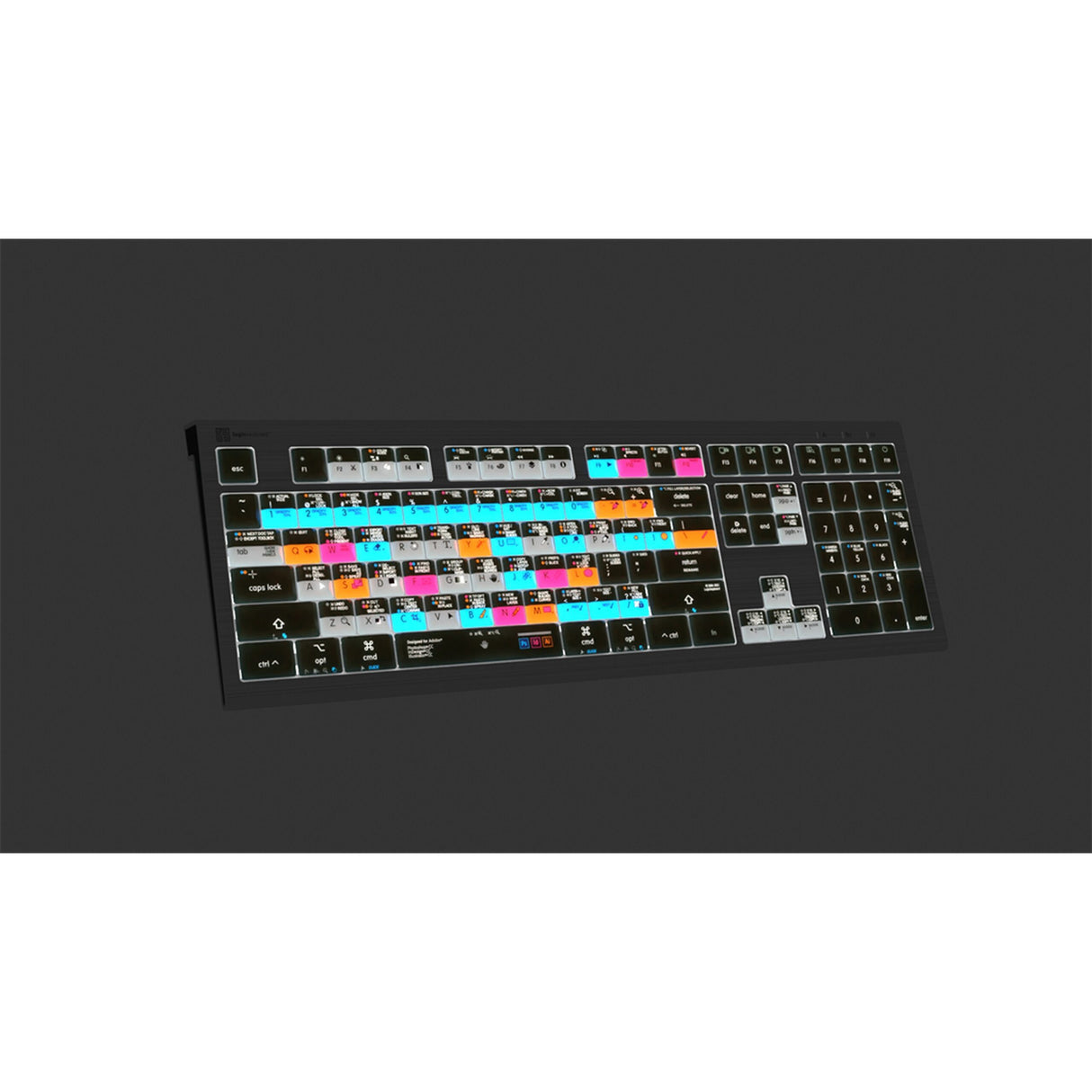Logickeyboard LKB-AGDA-A2M-US Adobe Grap. Des. Ps+Id+Ai Mac ASTRA 2 Backlit Shortcut Keyboard