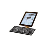 Logickeyboard LKB-LPWB-BTPC-IS LargePrint White/Black PC Bluetooth Mini Keyboard, Hebrew and US English