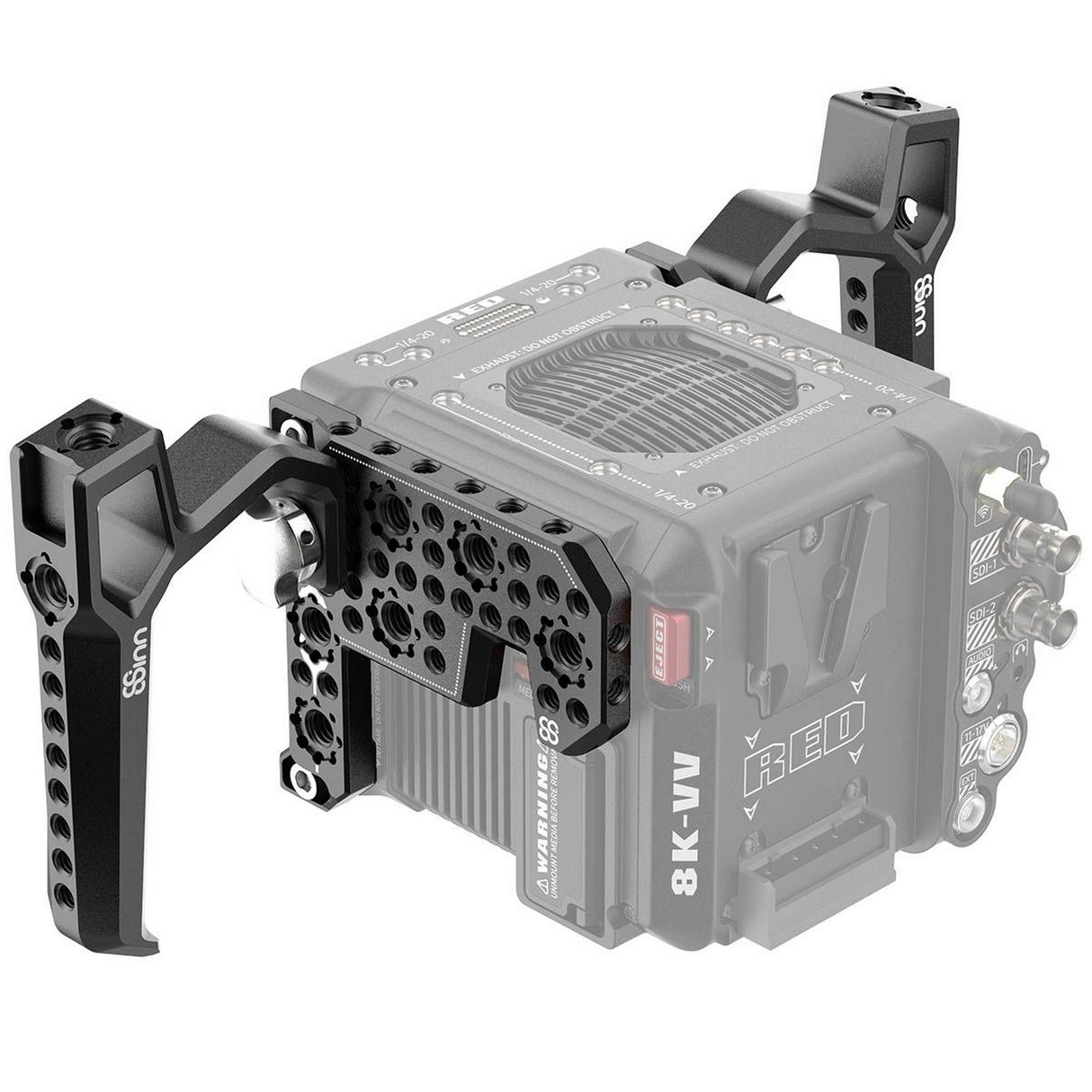 8Sinn 8-RSP-RR + 8-LSP-RR + 2PCS8-THBRAVEN Right and Left Side Plate for RED V-RAPTOR with Dual Black Raven Top Handles