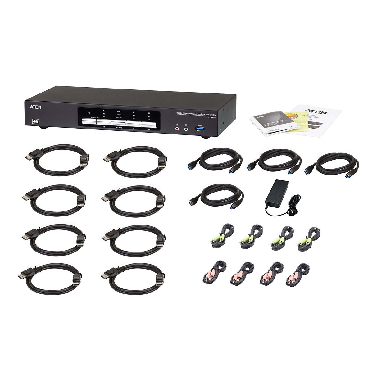 ATEN CS1944DP 4-Port USB 3.0 4K DisplayPort Dual Display KVMP Switch