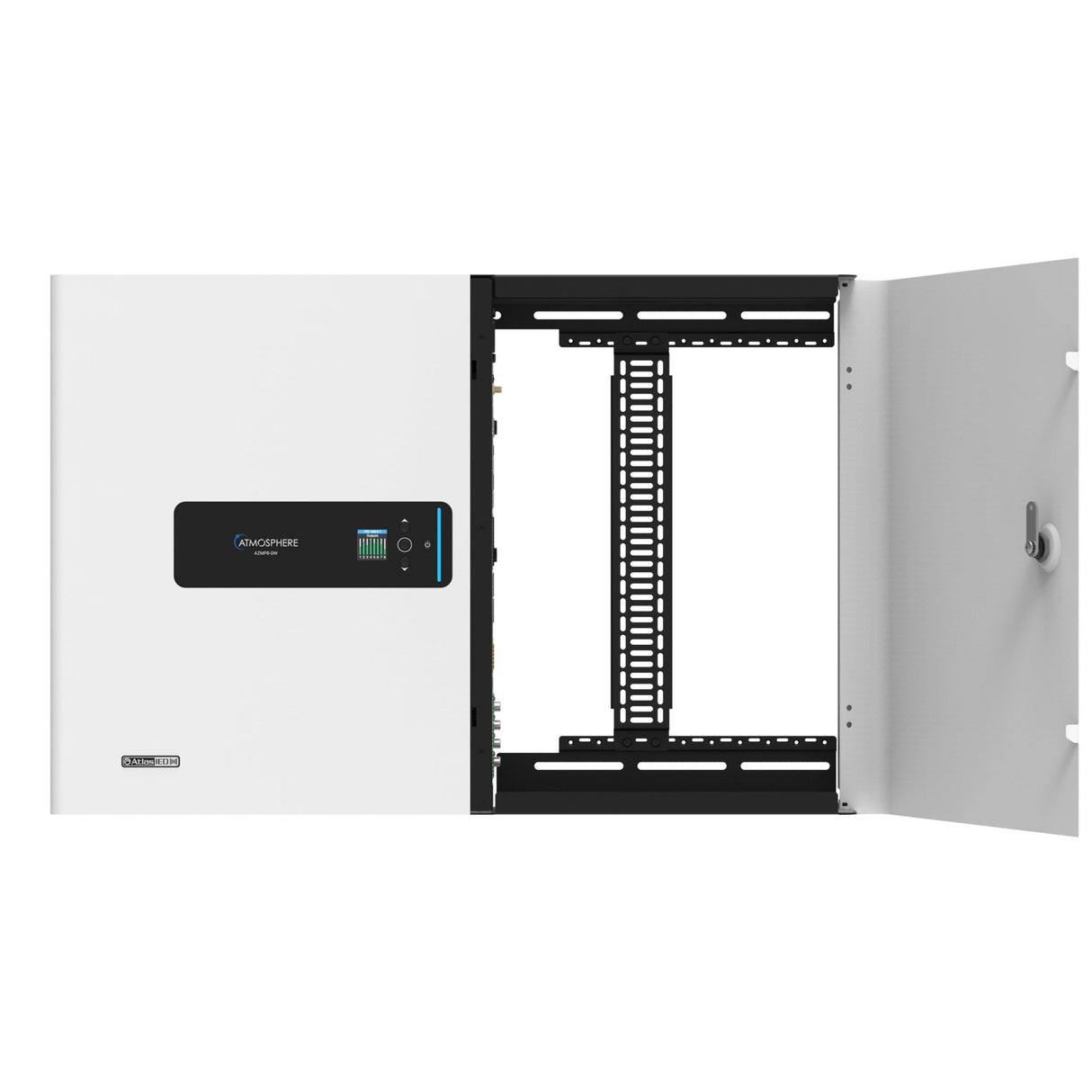 AtlasIED AZMP8-DW Atmosphere 8-Zone Signal Processor with 1200W Amplifier and Dante Networking, Wall-Mount Cabinet