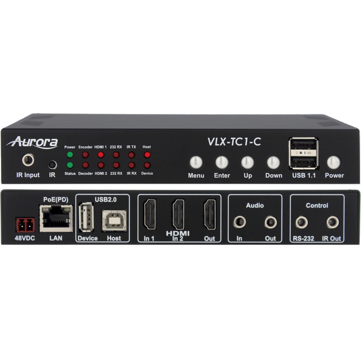 Aurora VLX-TC1-C 4K Over IP 1Gbps Network Streaming Transceiver