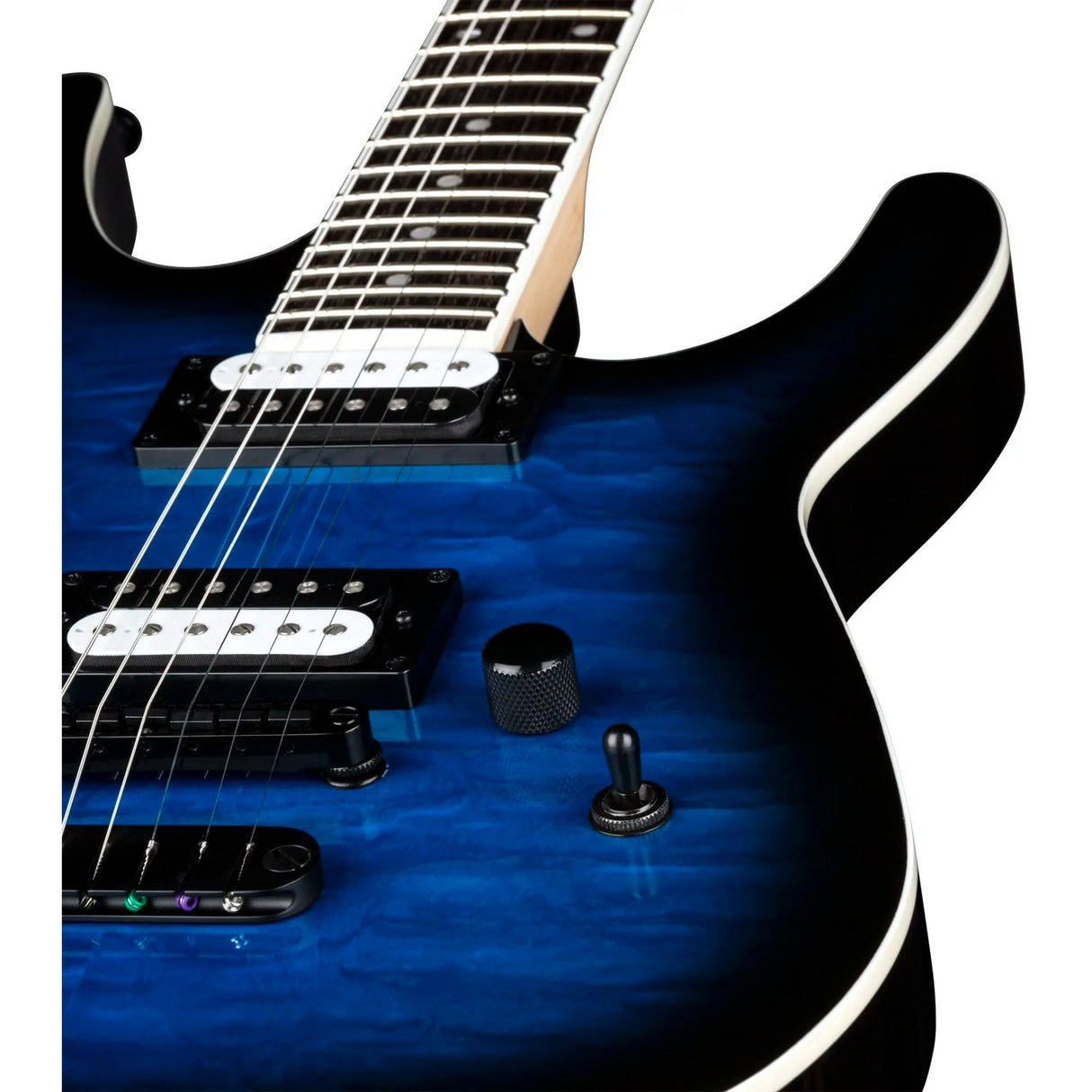 Dean Guitars MD X Quilt Maple Trans Blue Burst Electric Guitar - guitar