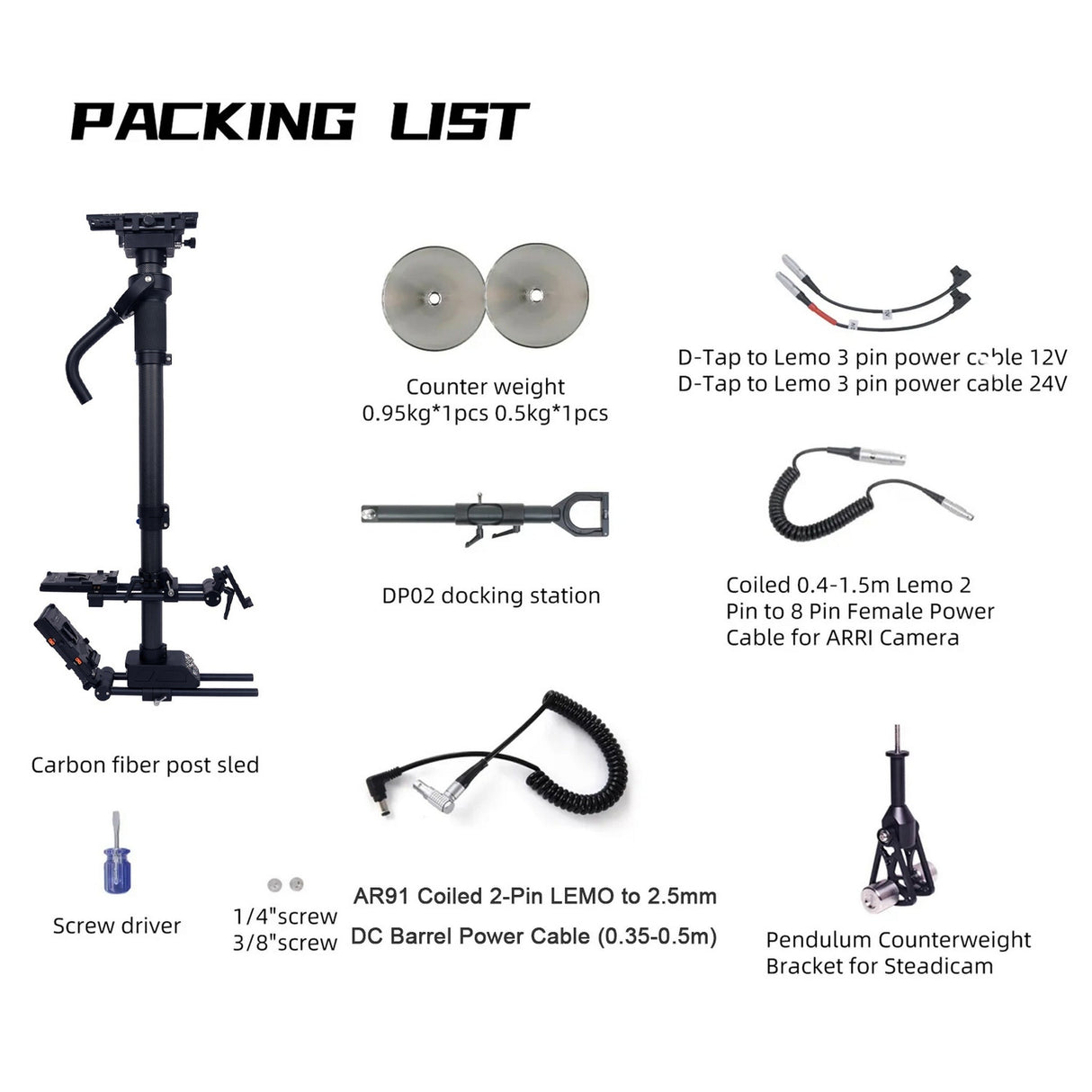 Digitalfoto CINE-POST Carbon Fiber Handheld Post Sled for THANOS-PROCINE with V-Mount Battery Plate
