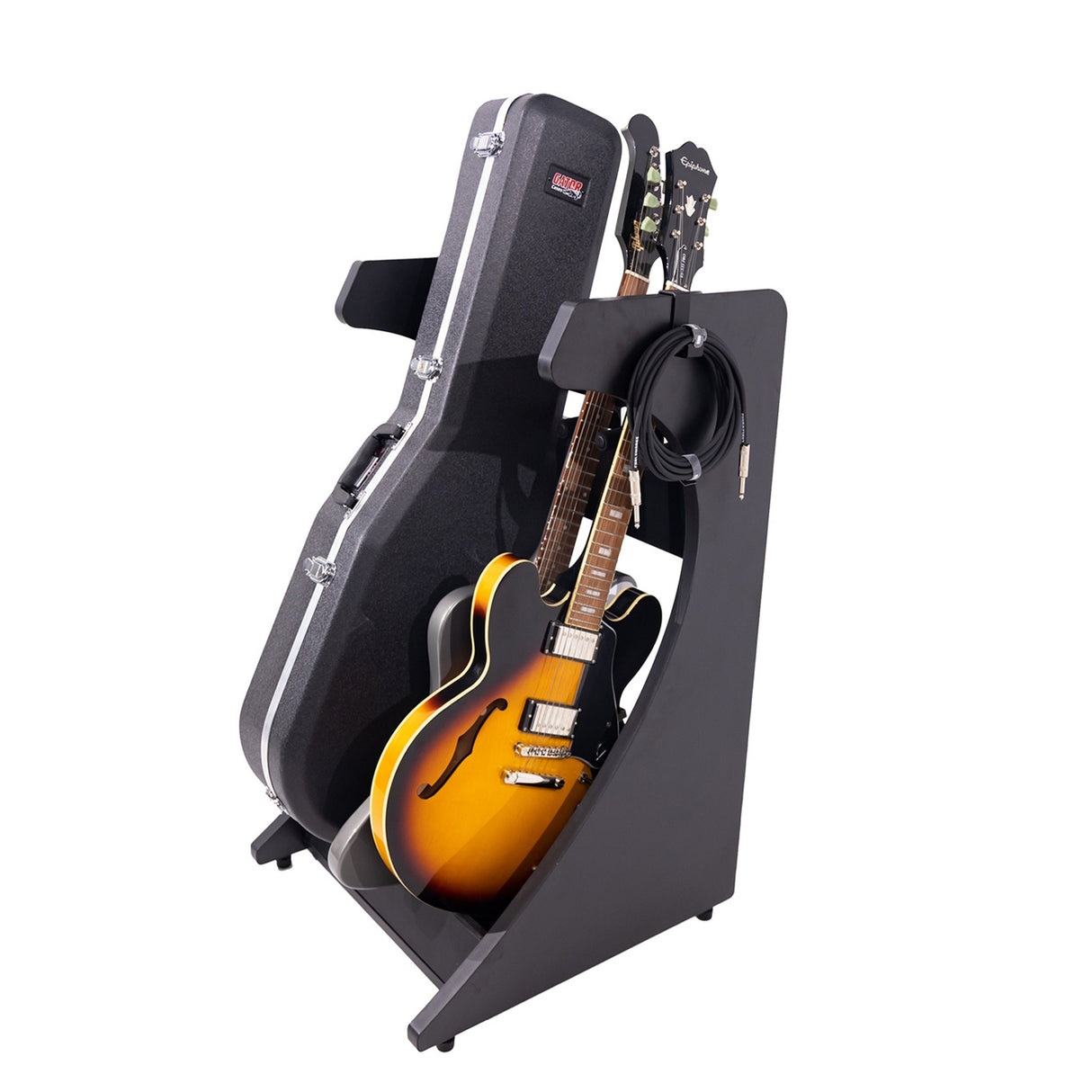 Gator GFW-ELITEGTR3RK-BLK Frameworks Elite Series 3/4-Space Guitar and Instrument Case Combo Rack Black - accessories