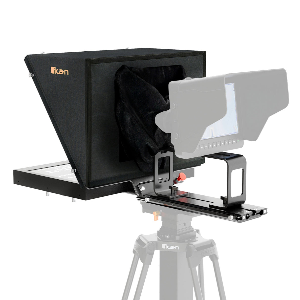 Ikan PT419W-NDI-TK Aura 19-Inch POE++ NDI Teleprompter with Full Encoding/Decoding IP Tally Light and Travel Kit