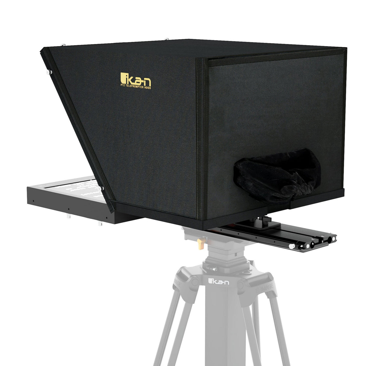 Ikan PT419W-PTZ-NDI-TK Aura 19-Inch POE++ PTZ NDI Teleprompter with Full Encoding/Decoding IP Tally Light and Travel Kit