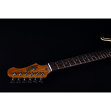 Jet Guitars JT-350 BK R SH Basswood Body Electric Guitar with Roasted Maple Neck and Rosewood Fretboard