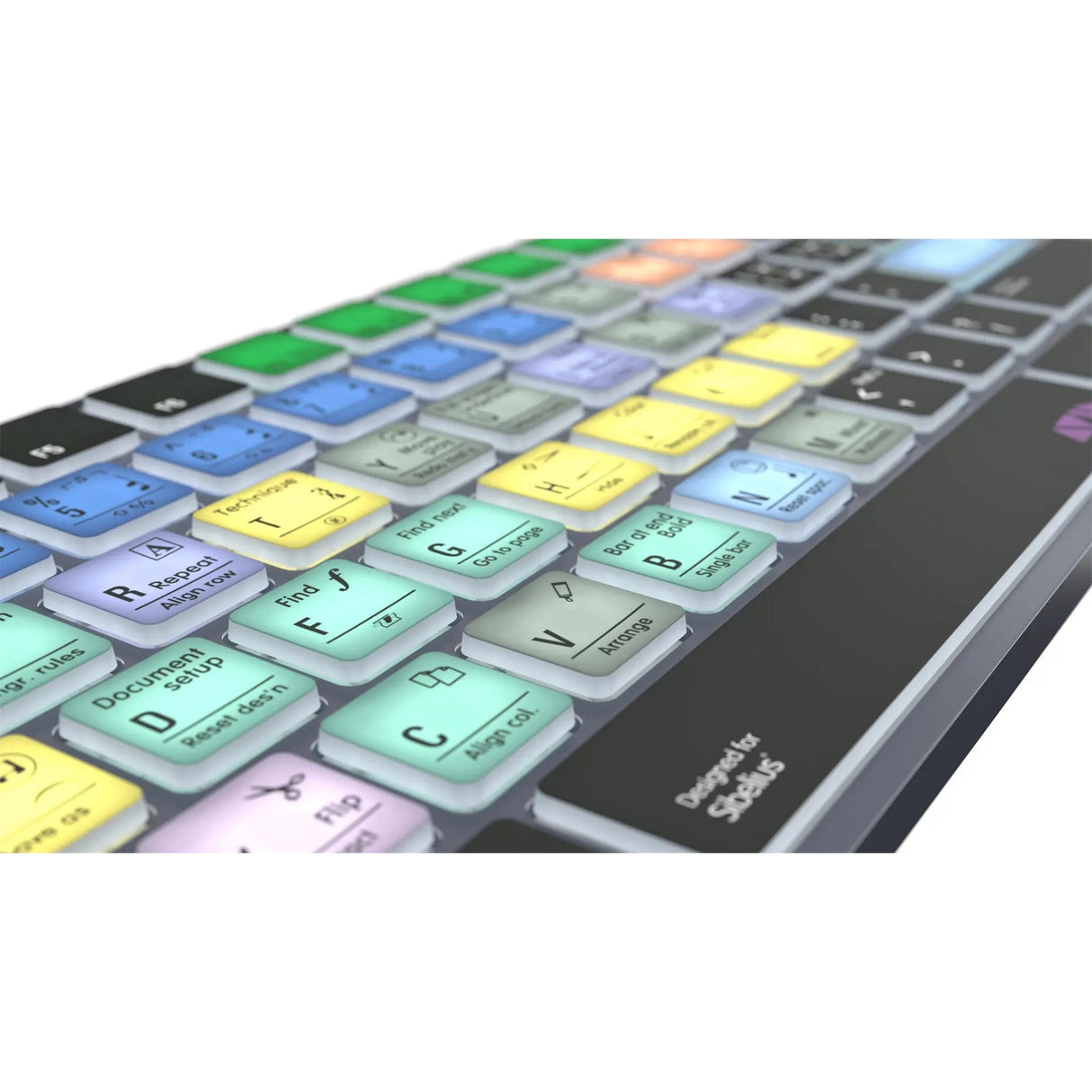 Logickeyboard TITAN Wireless Backlit Keyboard for Avid Sibelius US Windows