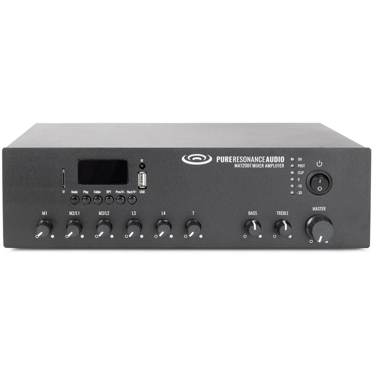 Pure Resonance Audio MA120BT 7-Channel 120W Commercial Mixer Amplifier with Bluetooth