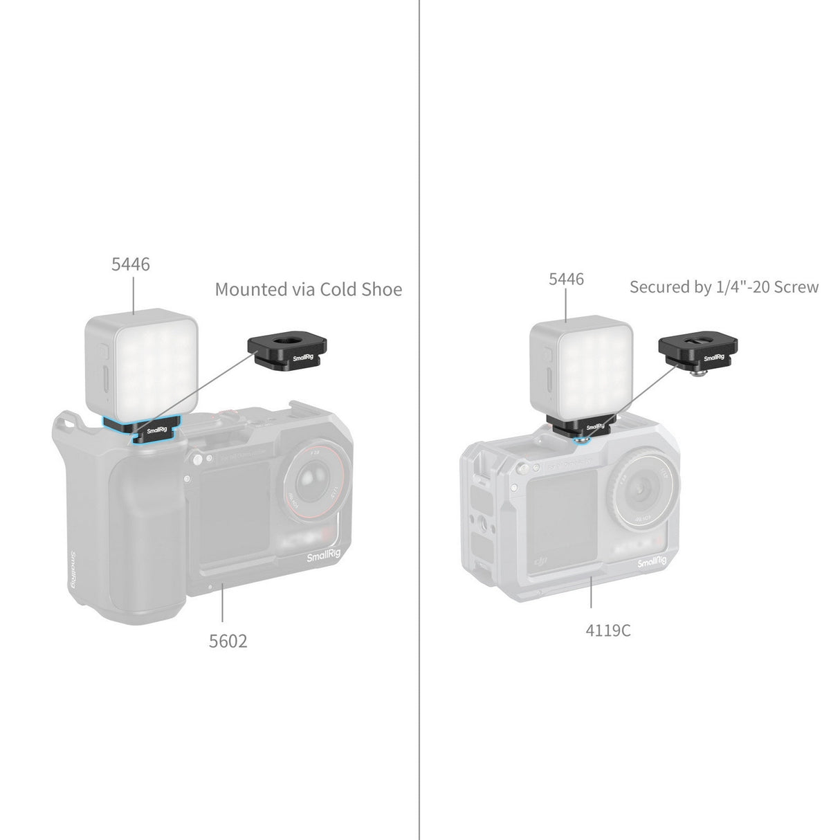 SmallRig 5472 Mount Plate with Cold Shoe Mount for Camera Accessories