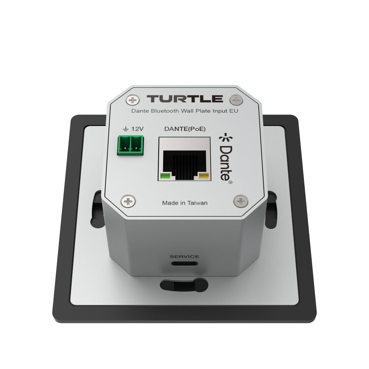 Turtle AV BTWP-EU Dante Bluetooth Wallplate EU Wall Box Black