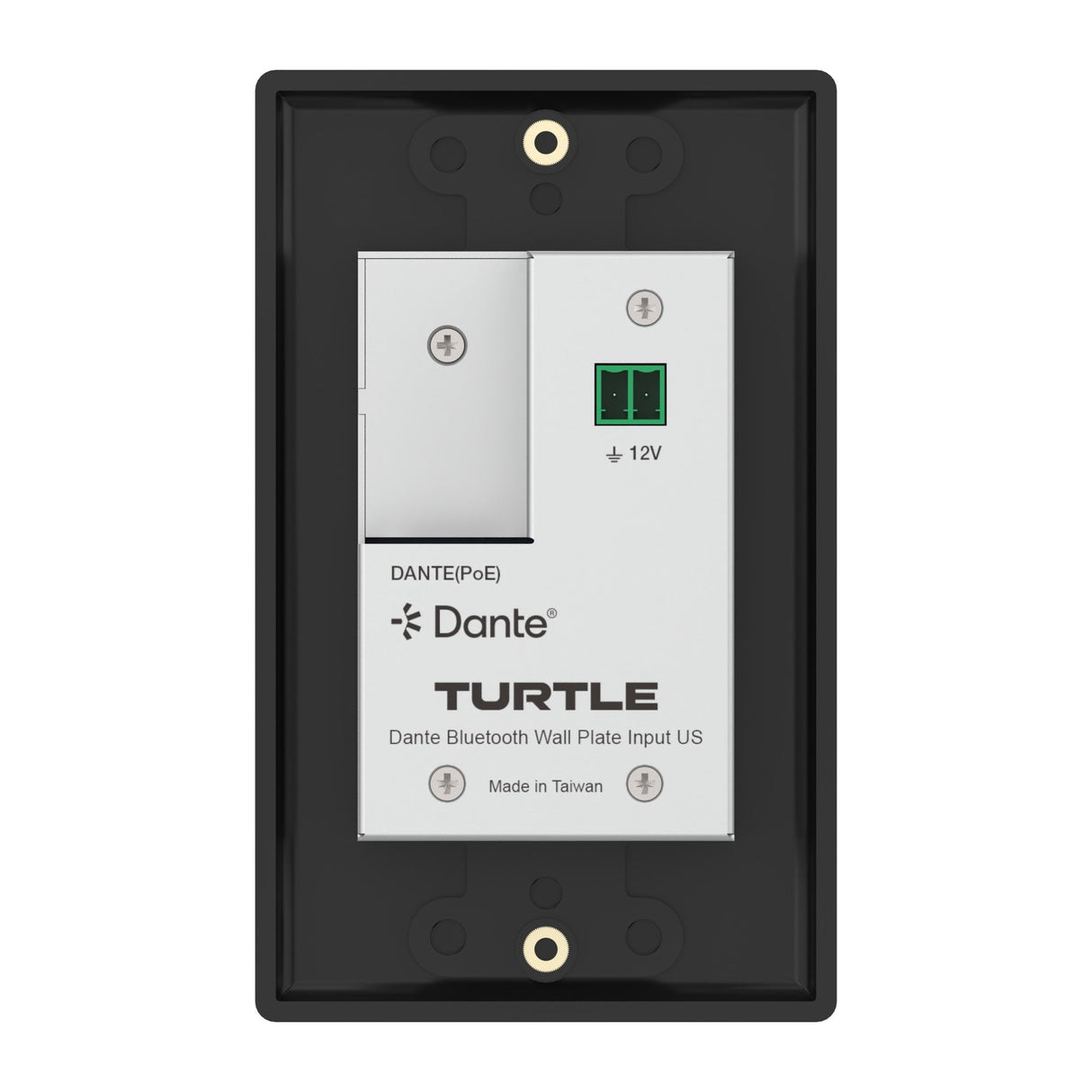 Turtle AV BTWP-US Dante Bluetooth Wallplate 1-Gang Decora Black