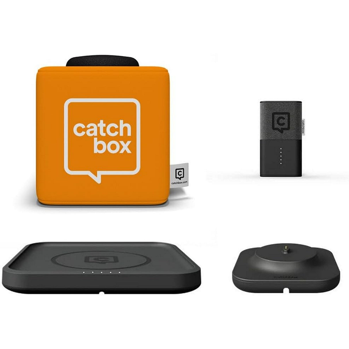 Catchbox Plus Throwable Microphone System with 1 Cube 1 Clip 1 Hub Receiver 1 Wireless Charger and 1 Dock (Old Version)
