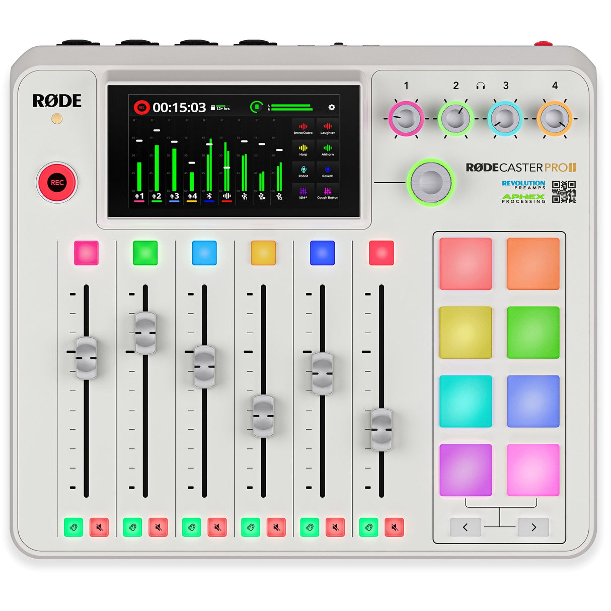 RODE RODECaster Pro II Integrated Audio Production for Podcast Studio - White