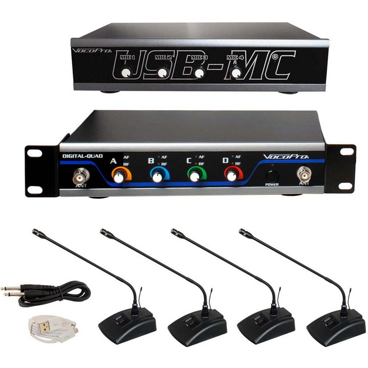VocoPro USB-Conference-4 Wireless 4-Person Microphone/USB Interface Conferencing System 902-927.2 MHz
