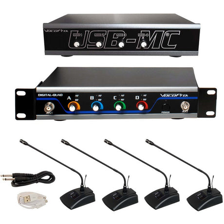 VocoPro USB-Conference-4 Wireless 4-Person Microphone/USB Interface Conferencing System 902-927.2 MHz