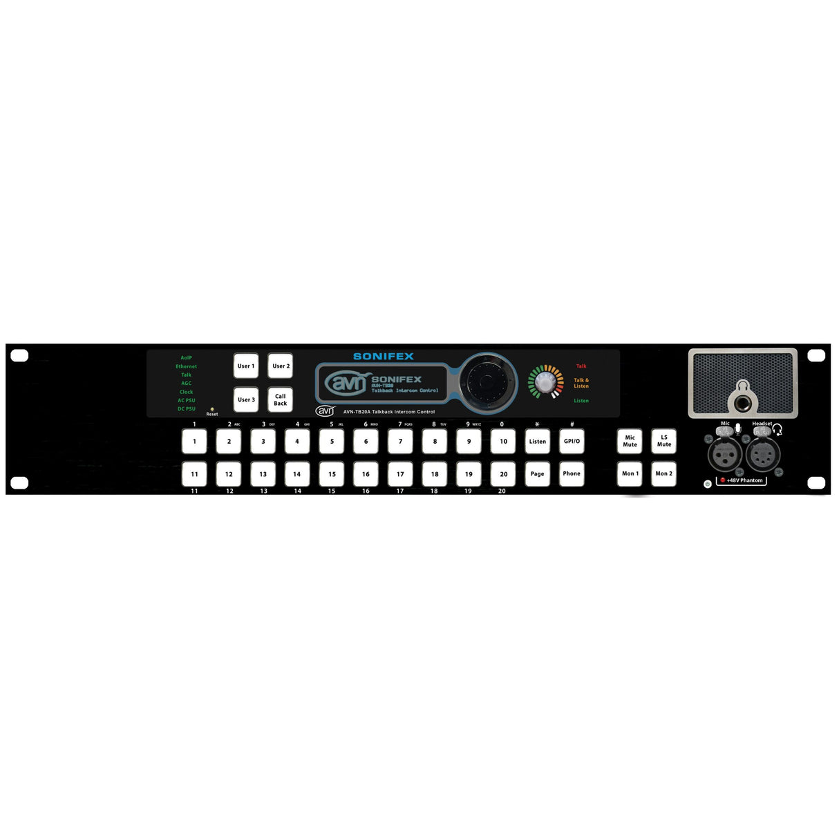Sonifex AVN-TB20AR 20 Button Advanced Talkback Intercom AoIP Rackmount Portal