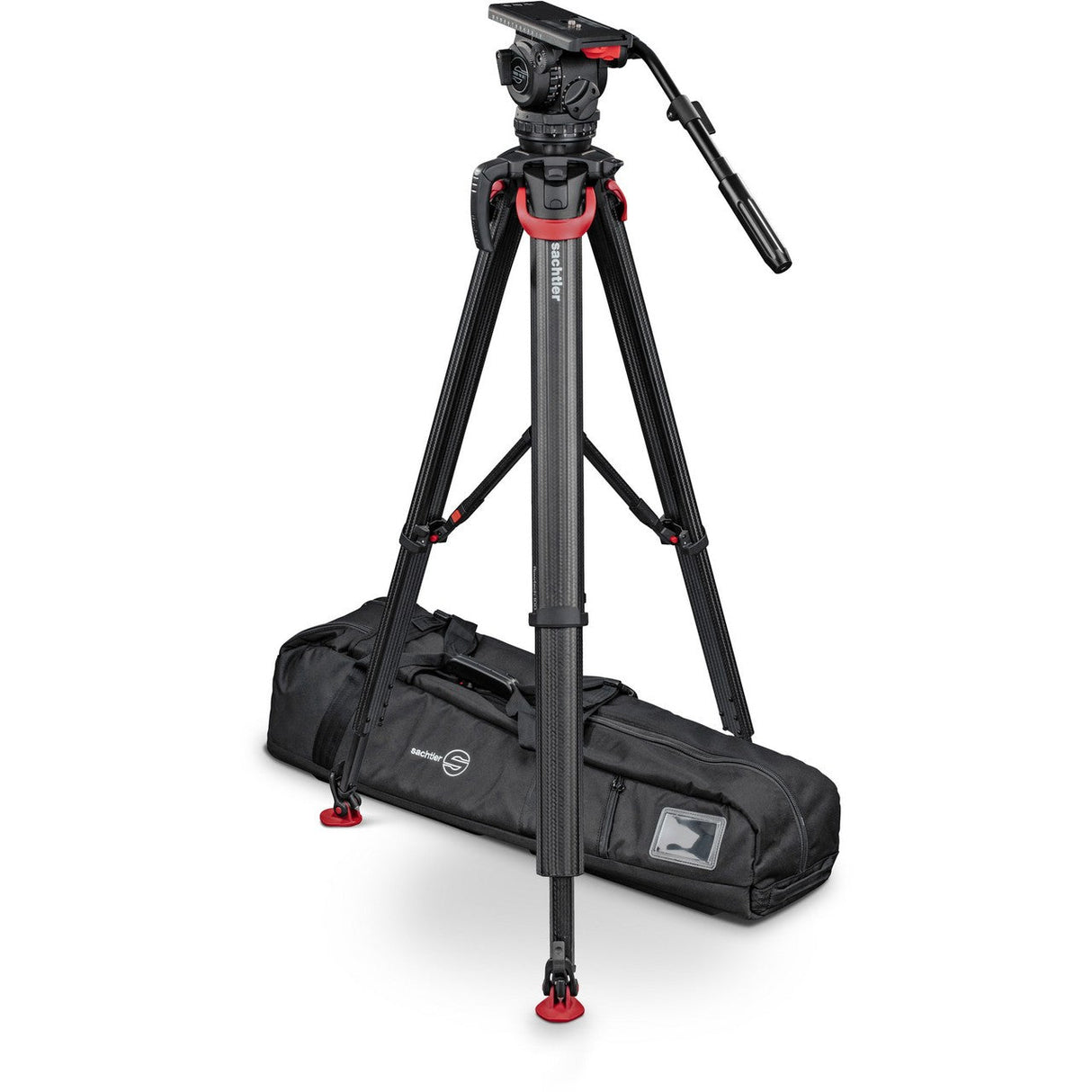 Sachtler System Video 18 FT MS 100mm Carbon Fiber Tripod with Flowtech and Mid Level Spreader