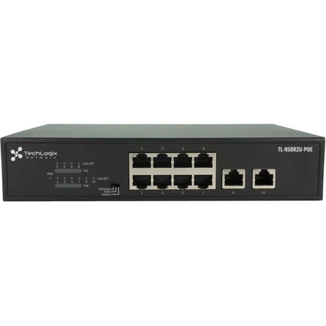 TechLogix Networx TL-NS8R2U-POE 1G Network Switch with 8 RJ45 and 2 RJ45 Uplink 30W PoE +