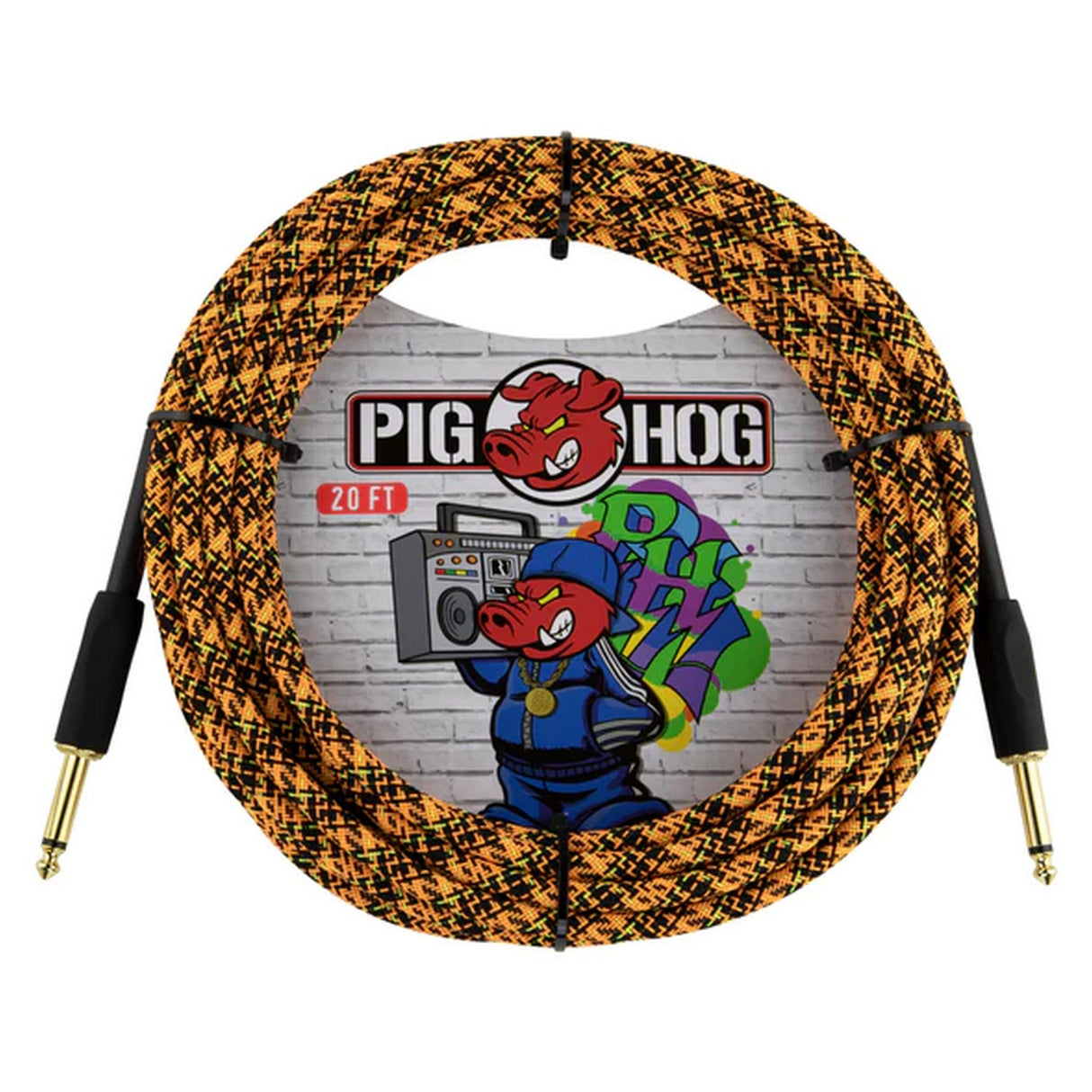 Pig Hog PCH20GOR Orange Graffiti Instrument Cable 20-Feet Straight