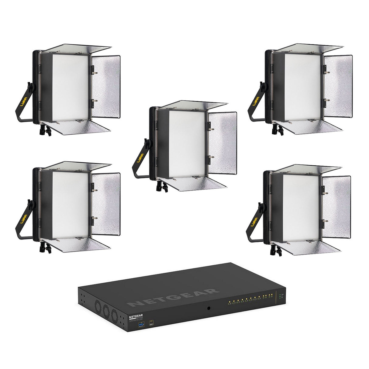 Ikan LBX10-POE-5L-1S Lyra POE 1 x 1 Bi-Color Studio Panel Soft LED Lights with PoE + + Switcher