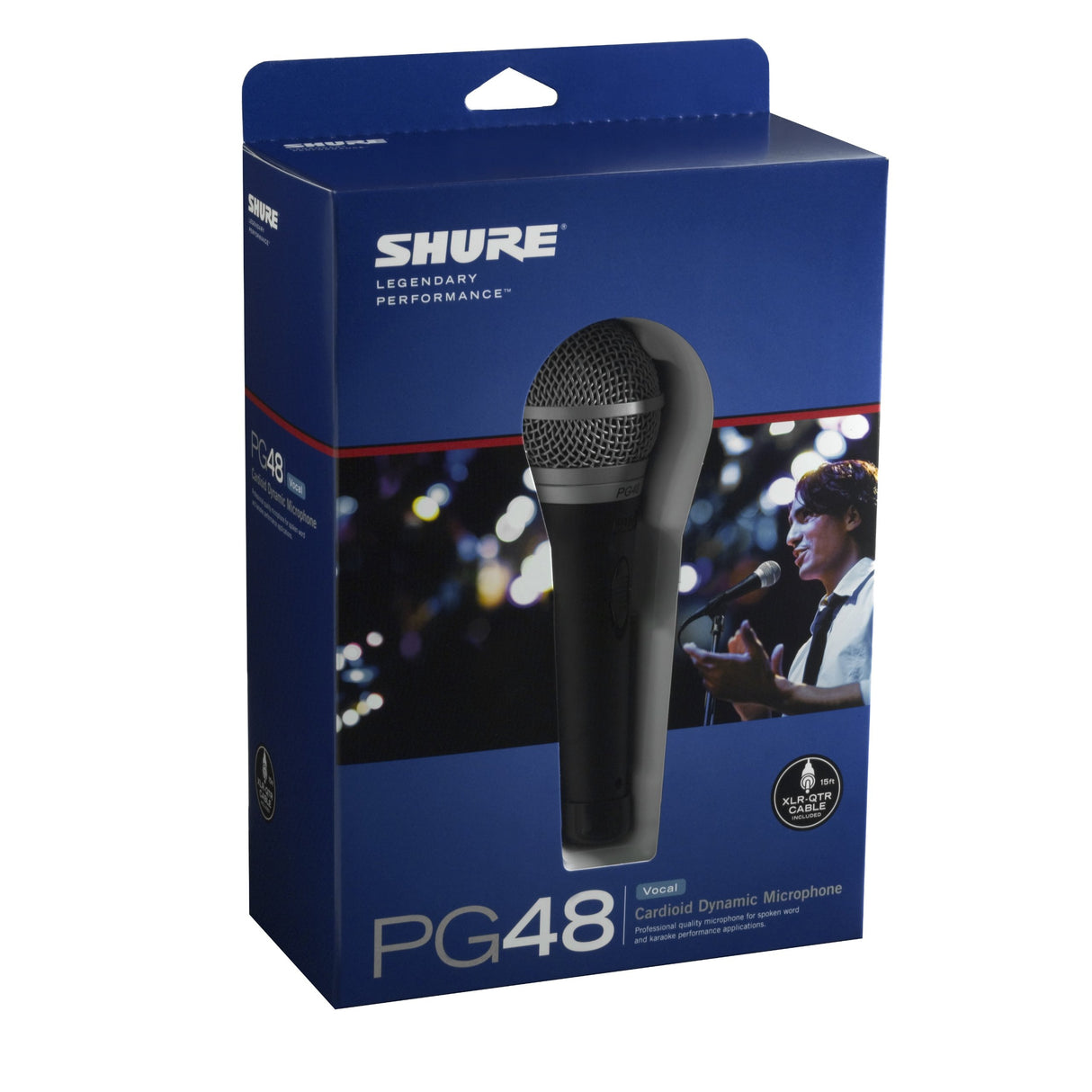 Shure PGA48-QTR Cardioid Dynamic Vocal Microphone XLR-QTR Cable