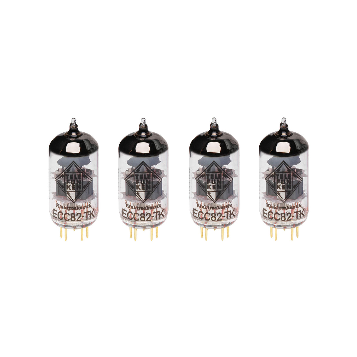 Telefunken ECC82-TK Matched Quad Black Diamond Series 9 Pin Replacement Vacuum Tube 12AU7