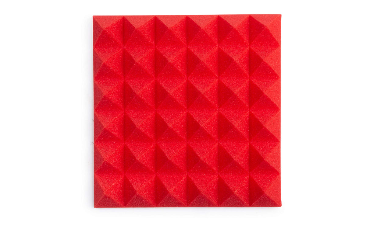 Gator GFW-ACPNL1212PRED-8PK 8 Pack of Red Acoustic Pyramid Panel 12 x 12 Inches