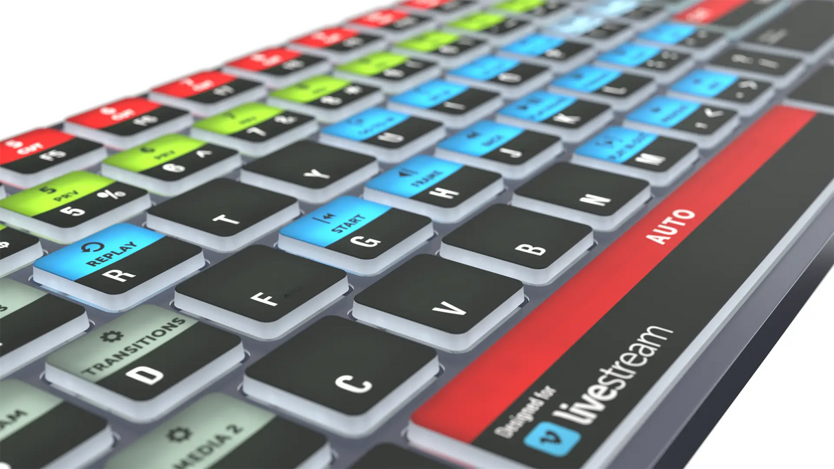 Logickeyboard TITAN Vimeo Livestream Wireless Backlit Keyboard for Windows